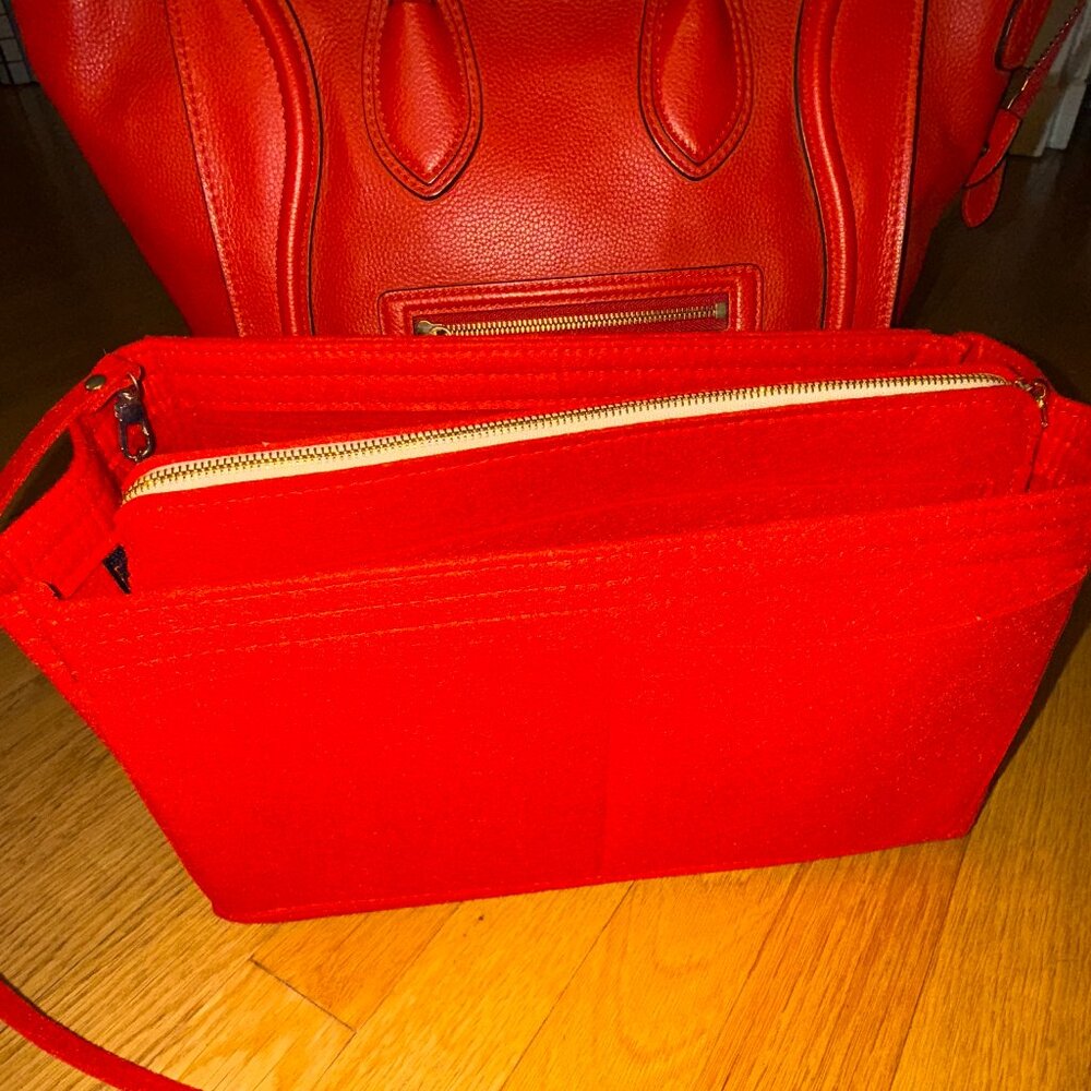 Phoebe Philo Era EUC Authentic Celine Large Luggage Red Handbag Tote Red insert - Picture 6 of 15